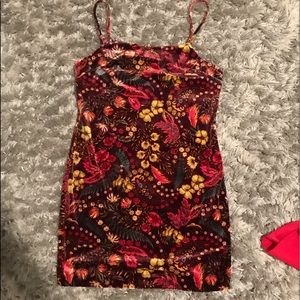 Floral velvet dress